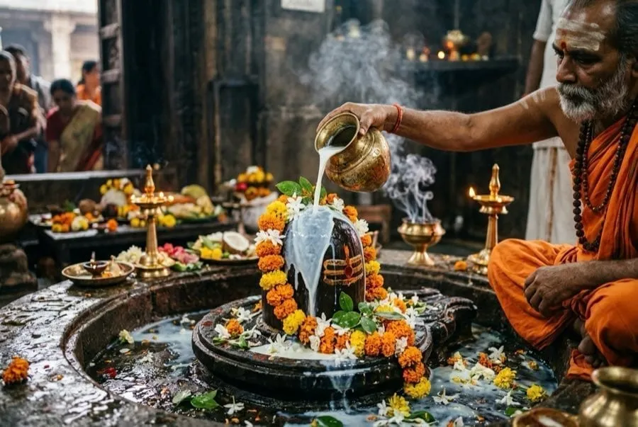 Rudra Abhishekam ceremony